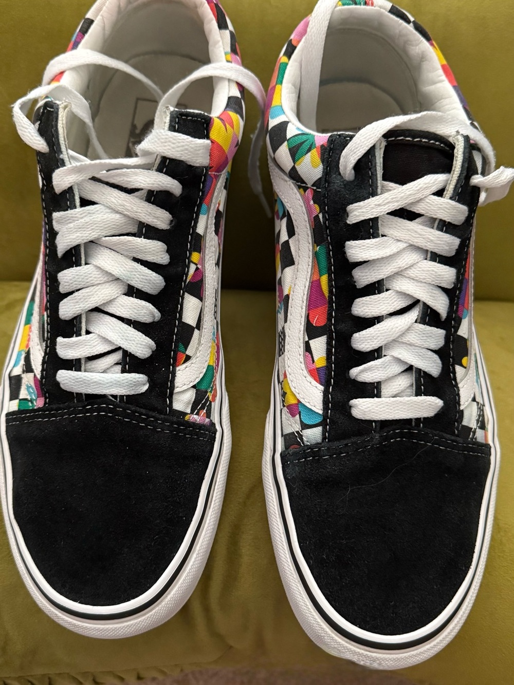 Vans Black & Multicolor Floral Checkerboard Sk8-Hi Sneakers